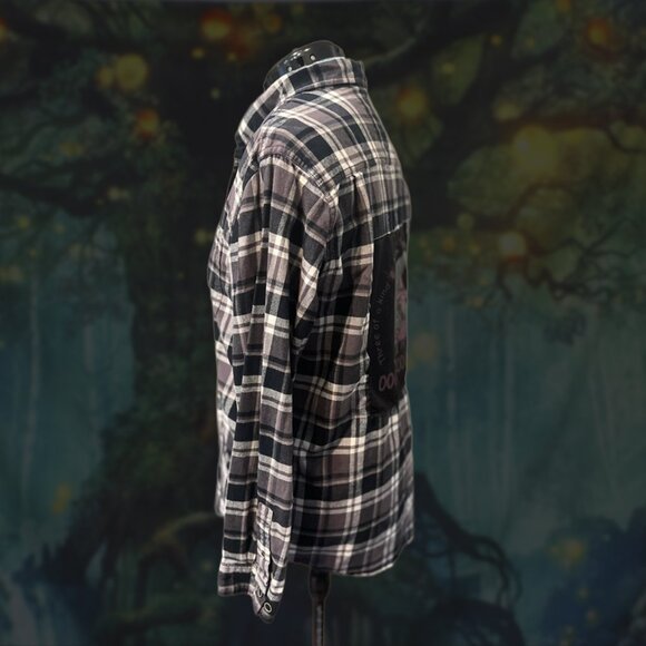 Nightmare Before Christmas Flannel Black and Grey Oversize sz L - Picture 2 of 4